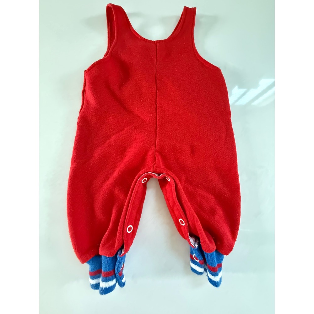 Vintage Buster Brown One Piece Romper Playsuit Baby Size 6-9 Months Red Bear B - Picture 3 of 6